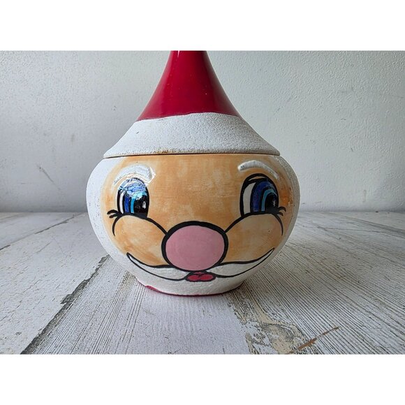 Vintage ceramic Santa container head dish hat unique shabby chic - Picture 2 of 7